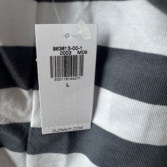 NWT | Old Navy | Striped Crew Neck T-Shirt Dress | Blue-Gray | Large - Picture 2 of 7